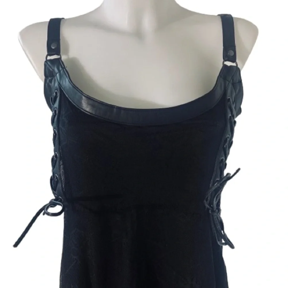 Killstar Anne Arkist Black Skull Lace Midi Goth Sleeveless Dress XL NWT - Picture 3 of 16